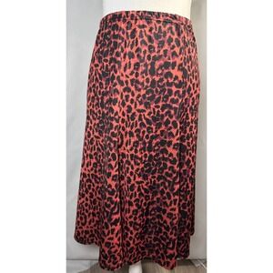 Made In Heaven Women's A-Line Flared Skirt Leopard Print Size L Casual Career